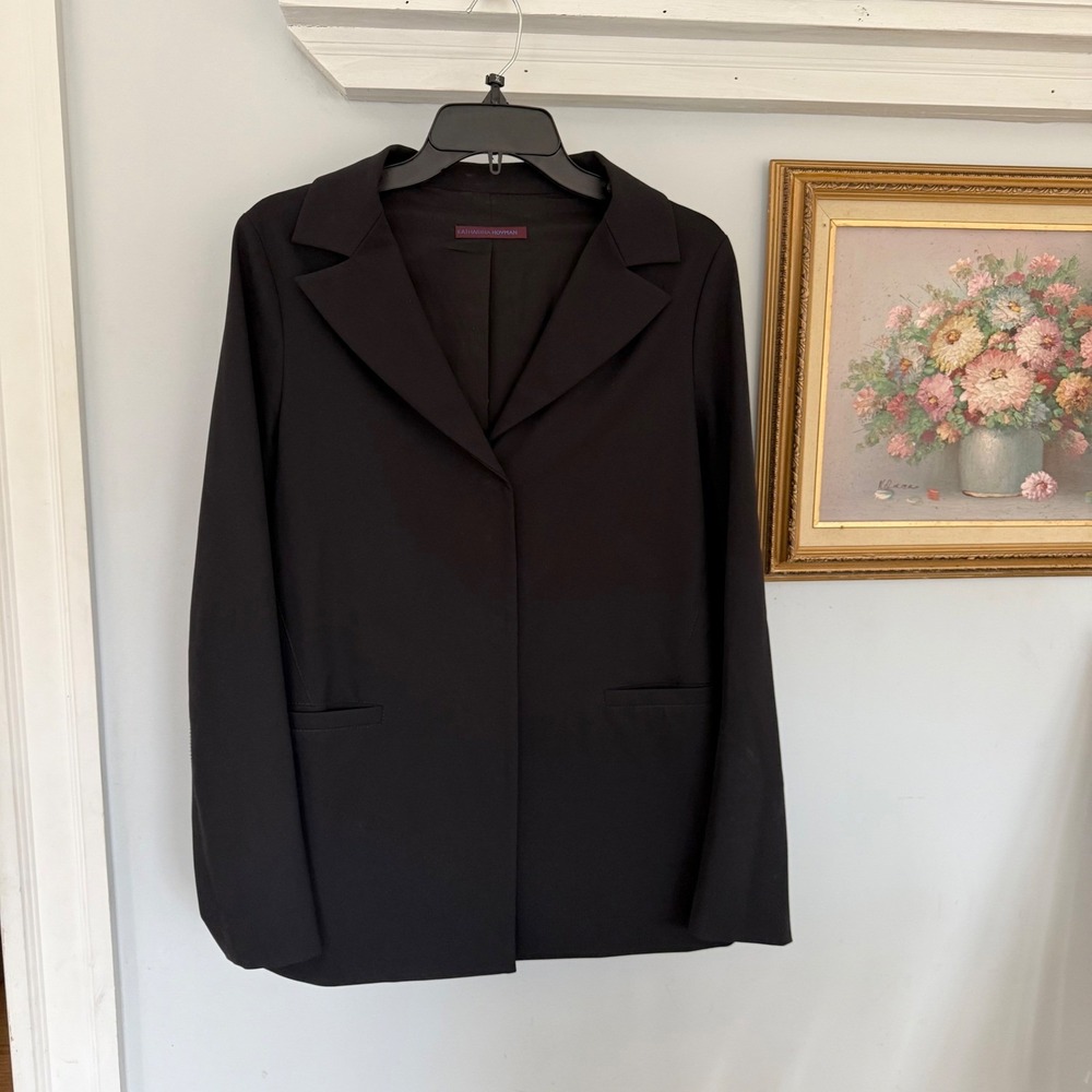 Katharina Hovman Black Blazer EU 36 US‎ 8 Lagenlook Minimalist Made in Germany - Picture 2 of 9